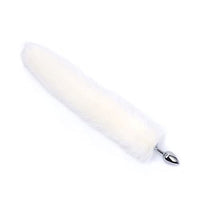 Fox Tail Metal &Silicone Anal Butt Plug Sex Toys Animal Role Play for Woman Couples Adult Games Cosplay (Color : White)