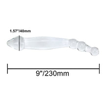 Load image into Gallery viewer, Aptitan 9&quot; Double Ended Glass Dildo Crystal Penis Female Masturbator G-spot Stimulator with Anal Bead Plug Butt Plug Anus Sex Toy
