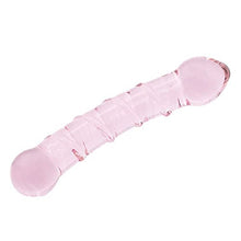 Load image into Gallery viewer, Glass Pleasure Wand, Crystal Double-Ended Dildo Penis with Raised Swirl Texture Mushroom Tip, Anal Butt Plug for G-spot Stimulation
