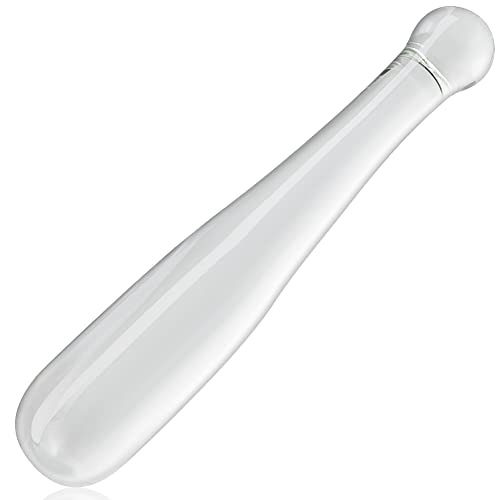 Anal Butt Plug Glass Anal Trainer Baseball Bat Clear Chrystal Pleasure Wand Anal Adult Sex Toy for Men Women Couples Masturbation (Large)