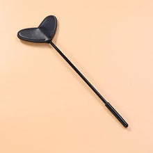 Load image into Gallery viewer, Flirting Leather Paddle Heart Shape Teasing Tickler Whip Paddle Spanking Flirting Paddle Fetish Flogger Cosplay Whip for Couples Lovers Black
