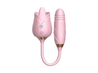 Rose Toy Vibrator for Woman Pleasure- 3 in 1 Clitoral Stimulator Tongue Licking Thrusting Vibrator with 10 Modes, Rose Adult Sex Toys Games, Rose Sex Stimulator for Women Pink