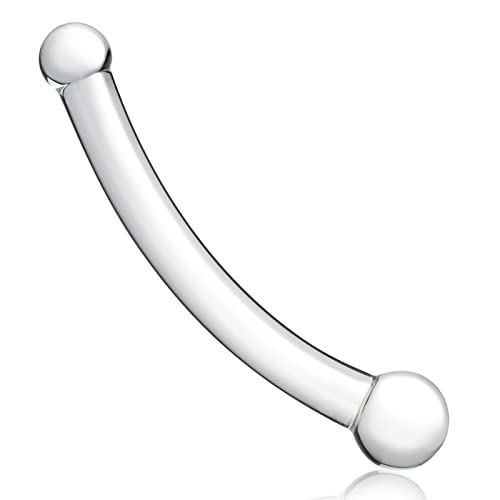 Double Ended Realistic G Spot Dildo 7.87Inch Clear Glass Penis with Different Size Ends Double Wand Adult Sex Toy for Men Women Lesbian Gay