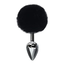 Load image into Gallery viewer, Rabbit Fur Ball Anal Plug Removable Buttplug Tail Stainless Steel Prostate Massager BDSM Sex Toys Cosplay Gay Couples Butt Plug (Color : Black)
