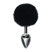 Rabbit Fur Ball Anal Plug Removable Buttplug Tail Stainless Steel Prostate Massager BDSM Sex Toys Cosplay Gay Couples Butt Plug (Color : Black)