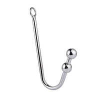 Anal Bead, Stainless Steel Anal Hook Butt Plug with 2 Balls, Rope Hook with O Ring, Bondage Fetish Toy for Unisex Adult Sex Factory