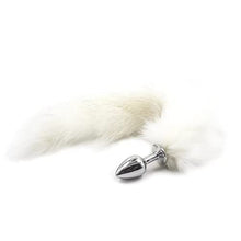 Load image into Gallery viewer, Ladies Cosplay Fox Tail, Plush Sex Toy Cat Wolf Fox Tail Accessories, Metal Butt Plug Tail Cover for Cosplay Anime Sexy and Cute (Black)
