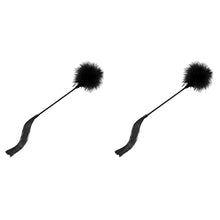 Load image into Gallery viewer, 2pcs for Removable Toy Feather Toys Lovers Fetish Whip Date Pets Party Flogger Night Beat Silicone Couples Flirting Spanking Paddle Tickler Cosplay Leather Paddles Tease Black
