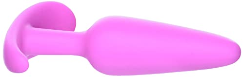 Doc Johnson Mood - Naughty 1 - Silicone Anal Plug - Small - 3.3 in. Long and 0.8 in. Wide - Tapered Base for Comfort Between The Cheeks - Small - Pink