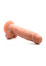 Load image into Gallery viewer, Strap U Power Pecker 7&quot; Silicone Dildo with Balls - Flesh,1 Count, 123313
