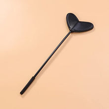 Load image into Gallery viewer, Flirting Leather Paddle Heart Shape Teasing Tickler Whip Paddle Spanking Flirting Paddle Fetish Flogger Cosplay Whip for Couples Lovers Black
