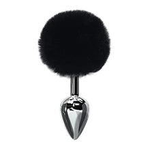 Load image into Gallery viewer, Rabbit Fur Ball Anal Plug Removable Buttplug Tail Stainless Steel Prostate Massager BDSM Sex Toys Cosplay Gay Couples Butt Plug (Color : Black)
