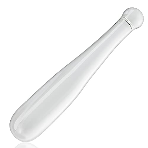 Anal Butt Plug Glass Anal Trainer Baseball Bat Clear Chrystal Pleasure Wand Anal Adult Sex Toy for Men Women Couples Masturbation (Medium)