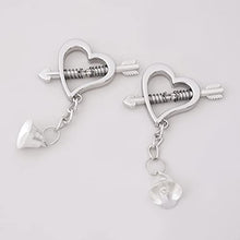 Load image into Gallery viewer, Loloda 2Pcs Non-Piercings Nipple Clamps Clips Breast Nipple Shields Rings with Internal Spike Couple Pleasure Erotic Sex Toy Silver Type D One Size
