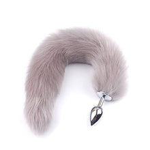 Load image into Gallery viewer, Adult Long Imitation Fox Hair Metal Anal Plug Cosplay Couple Flirting Sex Toy Faux Fox Tail Design Cosplay Supply Sex Toys (Color : Black)
