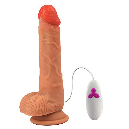 G Spot Vibrator Clitoral Automatic Stimulation Skin Swing Telescopic Penis Liquid Silicone Lifelike Dildo Realistic Vibrate Vibrating Toy Rose for Women Stimulator Heating Bead