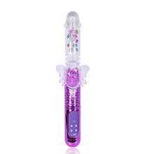 Load image into Gallery viewer, Thrusting G Spot Adult Toy Vibrator Telescopic Sucking Rose for Women Butterfly Rotating Rabbit Clitoral Wand Swing Clitoralis pleasurable Heat Training Flexible Anal Large
