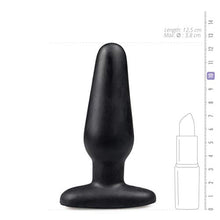 Load image into Gallery viewer, Doc Johnson TRUSKYN Dual Density Silicone - The Tru Plug - Taper - 4.5 in. Long and 1.3 in. Wide - Firm Core with Soft Skin-Like Exterior - Anal Toy - Black
