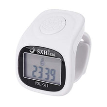 Load image into Gallery viewer, MING-BIN Finger Counter 6 Digital Finger Tally Counter 8 Channels with LED Backlight Time Chanting Prayer Silicone Ring Electronic Hand Counter (Color : White)
