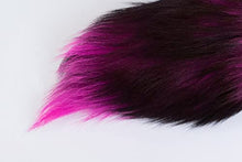 Load image into Gallery viewer, Foxtail Butt Plug - Purple and Black Cat Tail Plug - Roleplay Toy (Medium, Black)
