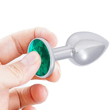 Load image into Gallery viewer, Small Anal Plug, Anal Toy Plug Beginner, Personal Sex Massager, Stainless Steel Butt Plug for Women Men Couples Lover, DarkGreen
