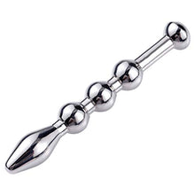 Load image into Gallery viewer, ARTIBETTER Urethral Block Urethral Horse Eye Stimulation Stick Metal Dilator Adult Sex Product for Male Beginner Starter Stainless Steel Plug Silver 8mm Three Beads Style
