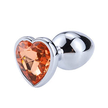 Load image into Gallery viewer, Anal Plug Heart 3 Sizes Stainless Steel Crystal Anal Plug Removable Butt Plug Anal Toys Dildo ( Color : Orange , Size : S-2.8CM )
