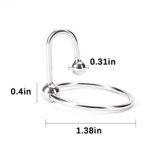 Load image into Gallery viewer, Stainless Steel Penis Cock Rings with Urethral Sounds Ball Male Erotic Penis Ring Adult Supplies (1.38 Inches)
