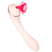 Licking and Sucking Toy Vibrator Sucker Soft Nipple Heating Pleasure Rose for Women Thrusting Dual Motor Silent Cordless Tongue Waterproof Telescopic Adult Sex Dildo Rabbit