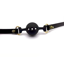 Load image into Gallery viewer, YIXISM Luxury Silicone Breathable Small Ball Gag with Italian Leather Straps
