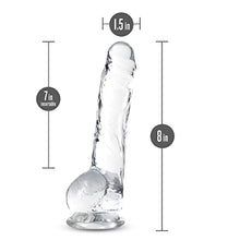 Load image into Gallery viewer, Blush Naturally Yours - 8 Inch Long Crystalline Dildo - 1.5&quot; Slim - StrapOn Compatible Sturdy Suction Cup for Hands Free Play - Realistic Lifelike Hand Sculpted Sex Toy for Men Women Couples - Clear
