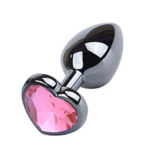 Load image into Gallery viewer, 3Pcs Anal Plugs, Stainless Steel Butt Plug Heart Shaped Jewelry Anal Trainer Sets Personal Massager for Unisex Masturbation Sex Factory (Pink)
