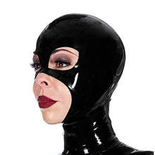 Load image into Gallery viewer, Latex Hood Women Full Cover Rubber Mask Big Eyes and Chin Zipper Latex Mask (S, 0.6mm-zipper)
