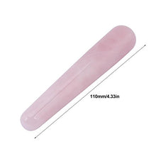 Load image into Gallery viewer, FTVOGUE Massage Stone Rose Natural Quartz Crystal Face Massage Wand Stone Smooth Stick Massaging Treatment Tool Pink 110mm(Pink)
