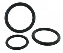 Load image into Gallery viewer, Cock Ring Silicone Male Erection Enhancement Stay Hard Set of 3 Cockrings Discreet Packaging - Black 2in, 1.75in, and 1.5in
