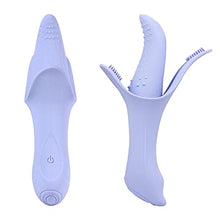 Load image into Gallery viewer, LANWAN Magic Rechargeable Silicone Tongue Vibrator for G-spot Stimulation Thrusting Vibrator with 10 Vibration Modes for Women Clitoral Nipple Massage (Blue)
