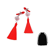 Load image into Gallery viewer, Nipple Clips,Women Adjustable Nipple Clamps with Bells and Tassel,Nipple Clamps for Men,Nipple Clamps for Women Pleasure,Nipple Clamps Non Piercing (Red)
