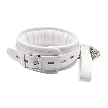 Load image into Gallery viewer, Amosfun Leather Leash Choker Neck Bondage Bed Sexy Harness Restraints for Couples Lovers White
