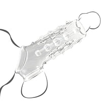 Silicone Penis Enlargement Sleeve Cock Ring Penis Lock Sperm Sex Products Delay Ejaculation Sex Toys for Men Adult (Transparent)