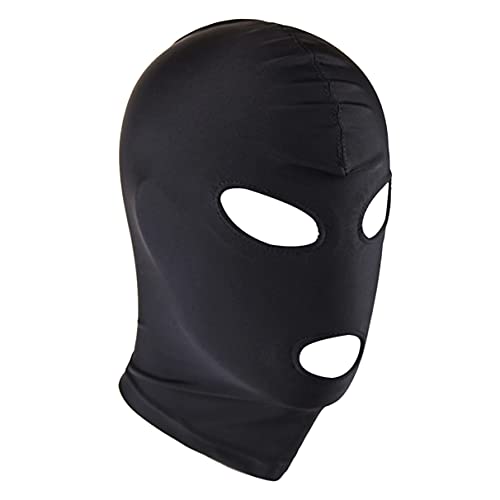 Sxiwei Men Woman Unisex Full Face Cover Hood Mask Blindfold Open Eye Mouth Headgear Cosplay Costumes Black Type A Medium