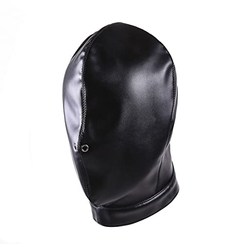 SM Training PU All-Inclusive Headgear Hoods Blindfold with Nostril Female Couple Bondage Toys JL-22