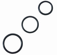 Rubber Penis Ring Set - Black Pack of 3 Inside diameters: 1.25