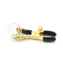 Load image into Gallery viewer, Nipple Clip with Glass Ball Metal Nipple Clamps Nipple Chain Pleasure Stimulator Breast Stimulation (Golden)
