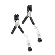 Load image into Gallery viewer, Spartacus Beaded Nipple Clamps with Jumper Cable Tip, Purple
