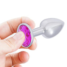 Load image into Gallery viewer, Hmxpls Small Anal Plug, Anal Toy Plug Beginner, Personal Sex Massager, Stainless Steel Butt Plug for Women Men Couples Lover, Fushcia
