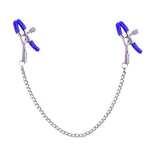 Load image into Gallery viewer, Nipple Clamps with Metal Chain, Adjustable Breast Clamps for Women Men, Non Piercing Nipple Clips for Women Men Pleasure (Purple)
