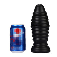 Load image into Gallery viewer, Aptitan Large Ribbed Anal Plug Big Butt Plug Anus Stimulator Anal Training Toy for Advanced Men Women (Black)
