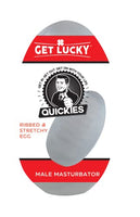 Get Lucky Male Masturbator, Ribbed and Stretchy Egg, Latex-Free Phthalate-Free Men's Stroker Gray