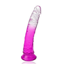 Load image into Gallery viewer, Realistic Dildos Penis with Suction Cup Base for Hands-Free Play, TPE Material Flexible Dildo for Female Vaginal G-spot Stimulator &amp; Anal Play Adult Sex Toy (Translucent Semi Purple)
