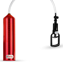 Load image into Gallery viewer, LeLuv Basic Vacuum Pump Easyop Red 2.25 Inch x 9 Inch Cylinder Tgrip Handle One-Handed Clear Kink-Resistant Hose
